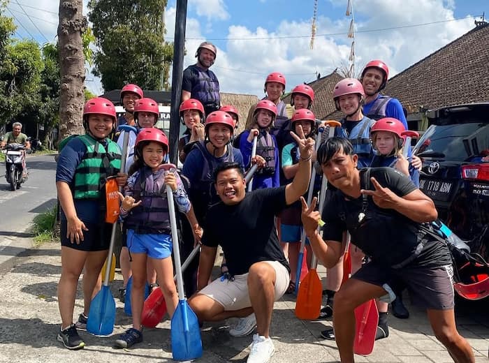 A larger group enjoying a day in Bali