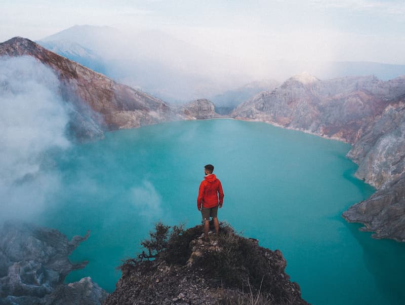 Volcanic landscape and coastline in East Java