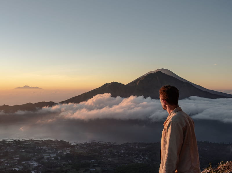Mount Batur and the volcanic landscape of Kintamani